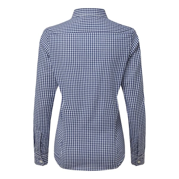 Premier Womens/Ladies Maxton Gingham Long-Sleeved Shirt