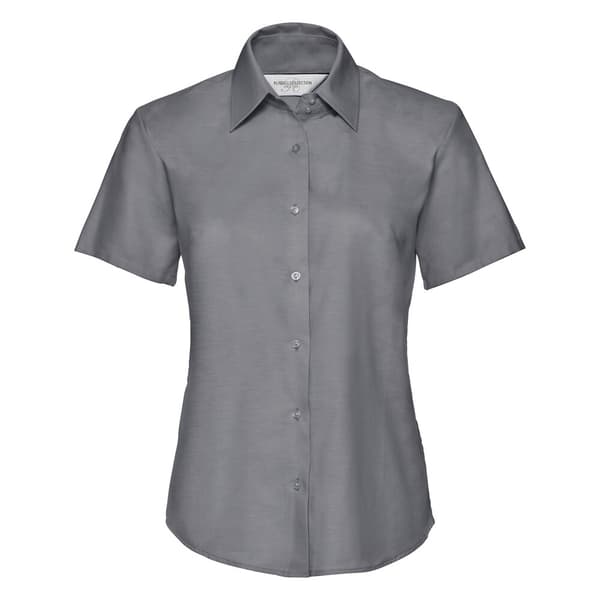 Russell Collection Womens/Ladies Oxford Short-Sleeved Shirt