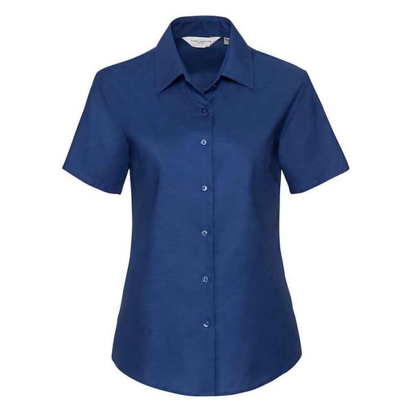 Russell Collection Kortärmad Oxfordskjorta för damer/damer Bright Royal Blue XS