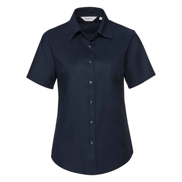 Russell Collection Womens/Ladies Oxford Short-Sleeved Shirt