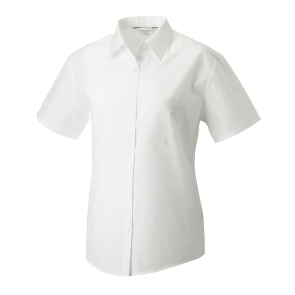 Russell Collection Womens/Ladies Poplin Easy-Care Short-Sleeved Shirt
