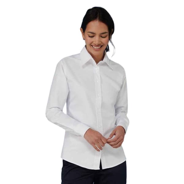 Henbury Oxford Classic långärmad formell skjorta för damer/damer