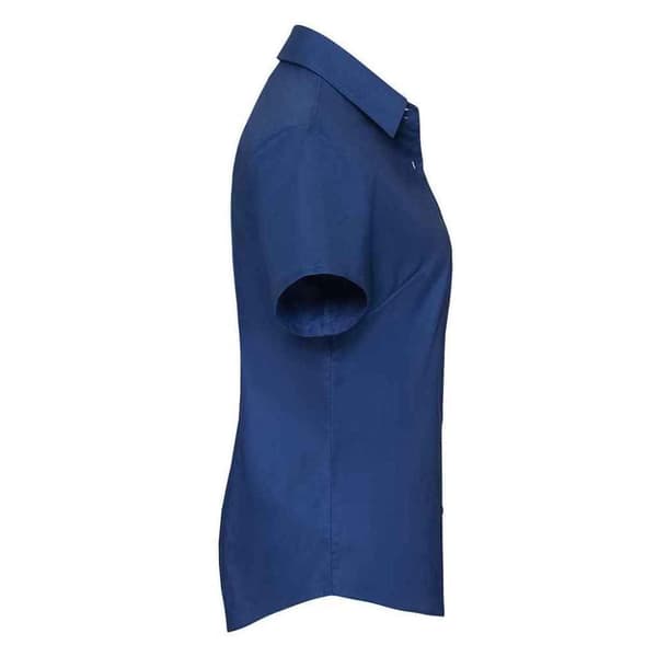 Russell Collection Womens/Ladies Oxford Short-Sleeved Shirt