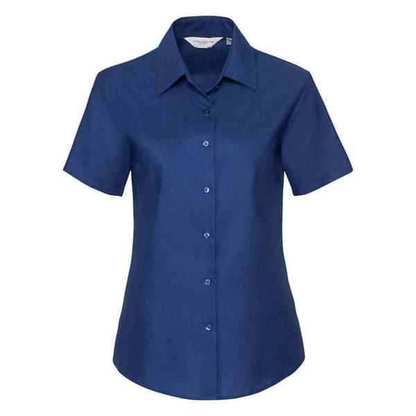 Russell Collection Womens/Ladies Oxford Short-Sleeved Shirt