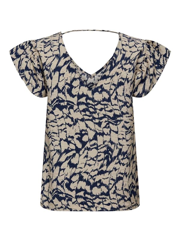 Only - onlCelina SS Top Swirly Animal Print