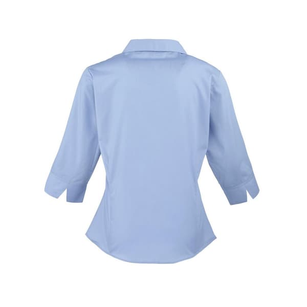Premier Womens/Ladies Poplin 3/4 Sleeve Shirt
