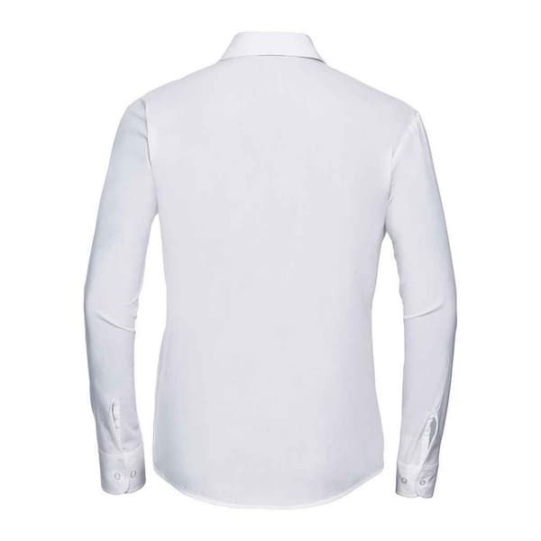 Russell Collection Womens/Ladies Plain Cotton Poplin Easy-Care Long-Sleeved Shirt