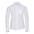 Miniatyrbilde 1 av 3: Russell Collection Womens/Ladies Plain Cotton Poplin Easy-Care Long-Sleeved Shirt