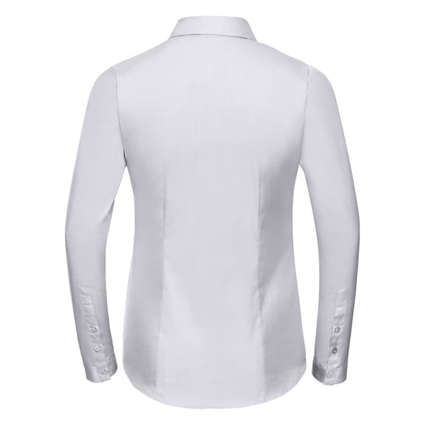 Russell Collection Womens/Ladies Herringbone Long-Sleeved Shirt