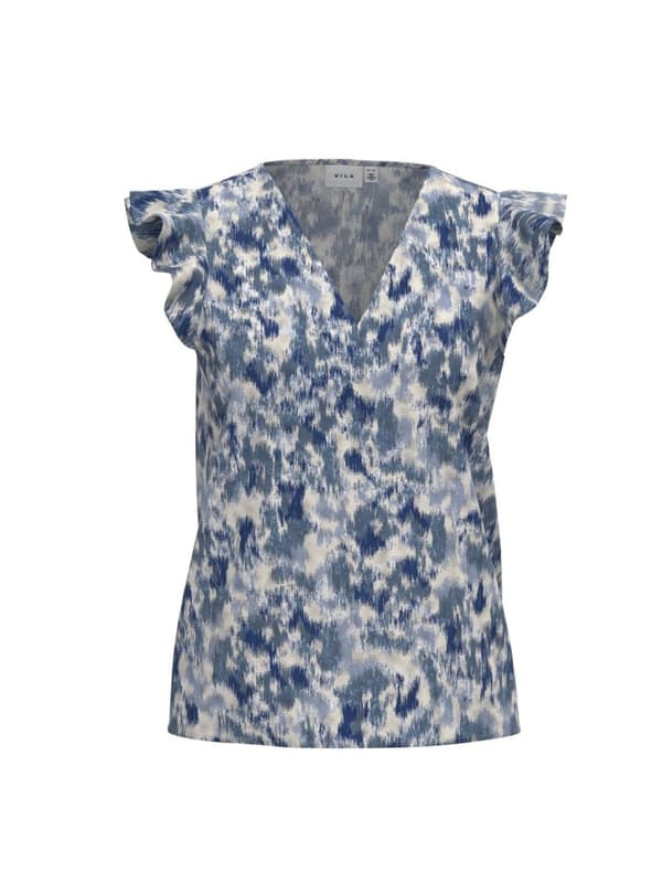 Vila - Vipeffi Lira V-neck SS Top