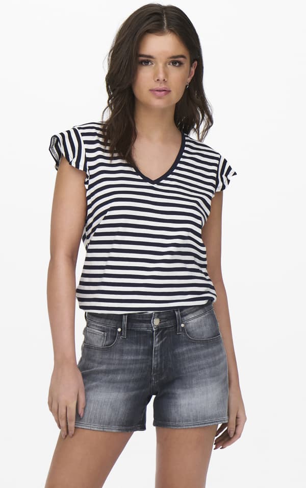 Only - onlMay SS Frill V-neck Top