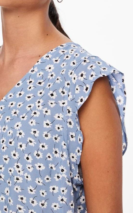 Pieces - pcNya SL V-neck Top Flower Print