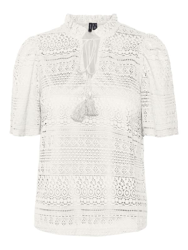 Vero Moda - vmHoney Lace SS Tassel Top Offwhite XL