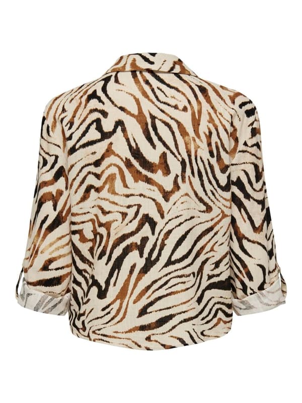 Jacqueline - jdyNaja 7/8 Linen Shirt Animal Print