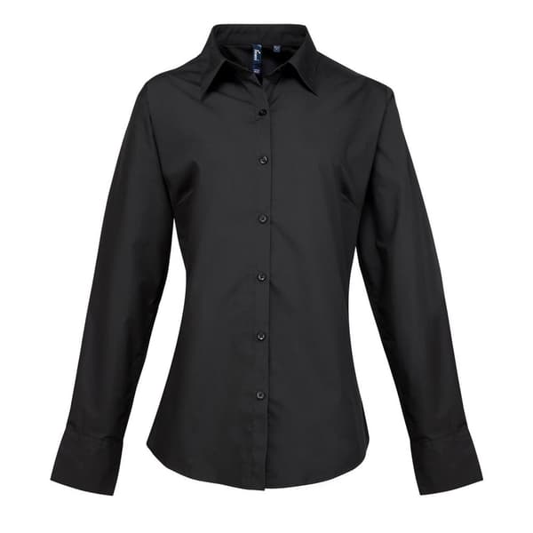 Premier Supreme Poplin Långärmad Formell Skjorta, Dam/Lady