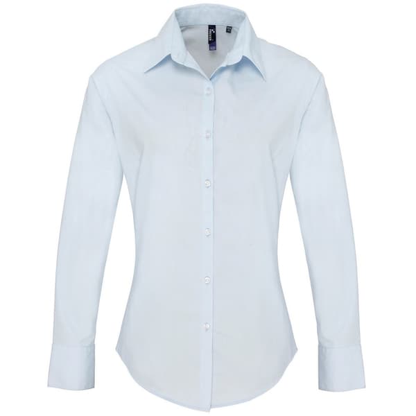 Premier Supreme Poplin Långärmad Formell Skjorta, Dam/Lady