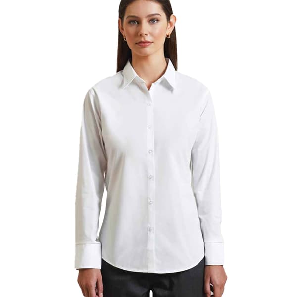 Premier Supreme Poplin Långärmad Formell Skjorta, Dam/Lady