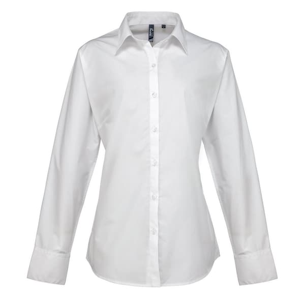 Premier Supreme Poplin Långärmad Formell Skjorta, Dam/Lady