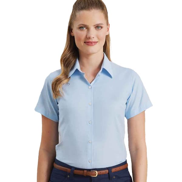 Premier Womens/Ladies Signature Pearlised Oxford Short-Sleeved Shirt