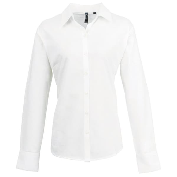Premier Womens/Ladies Signature Pearlised Oxford Long-Sleeved Shirt