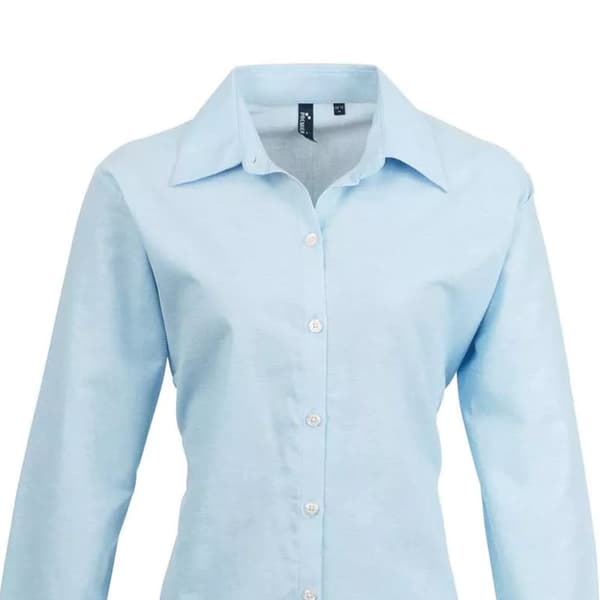 Premier Womens/Ladies Signature Pearlised Oxford Long-Sleeved Shirt