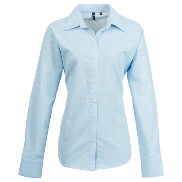 Premier Womens/Ladies Signature Pearlised Oxford Long-Sleeved Shirt