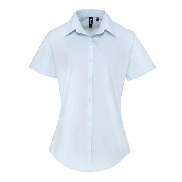 Premier Womens/Ladies Supreme Poplin Short-Sleeved Shirt