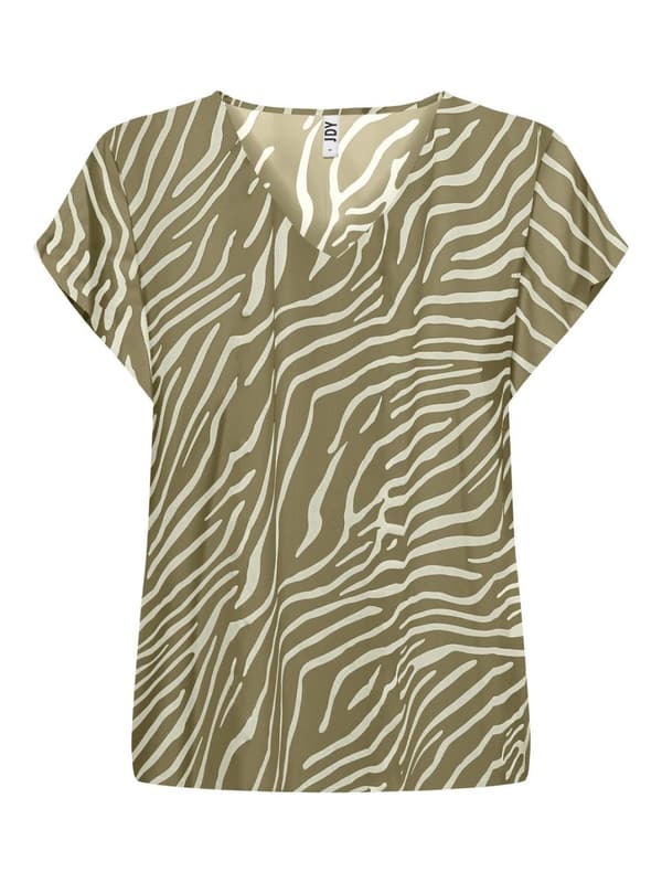 Jacqueline - jdyStarr SS V-neck Top Olivgrön 34