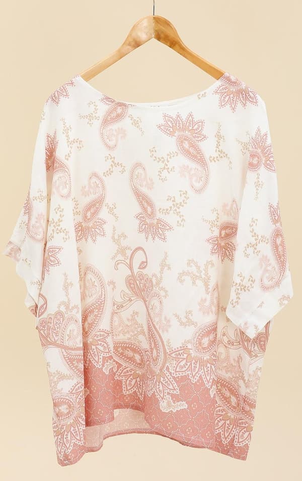 Chana - Topp H260 Paisley+Bård Ljusrosa One Size