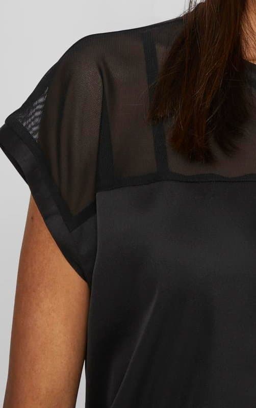 Vila - Viellette O-neck SS Mesh Top