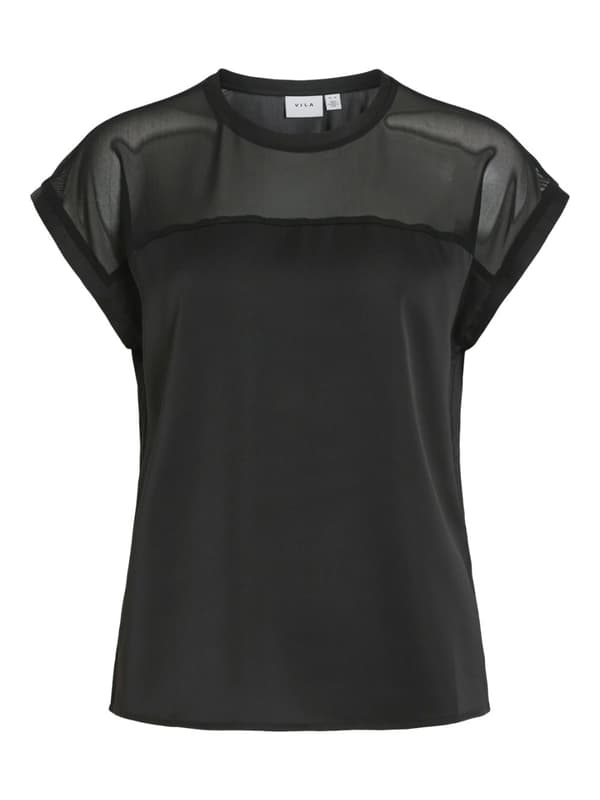 Vila - Viellette O-neck SS Mesh Top