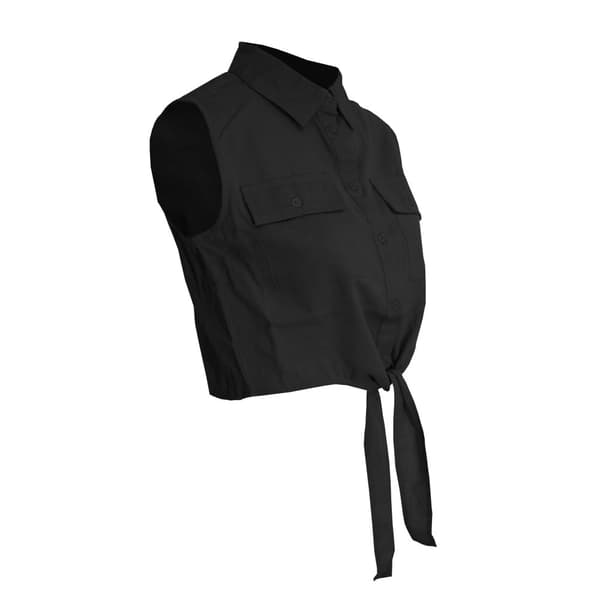 Brave Soul Dam/Ladies Elizabeth Crop Shirt med knytfront