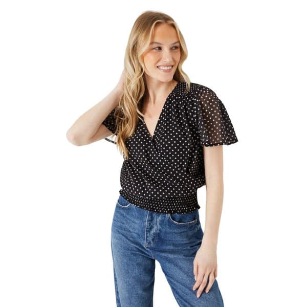 Dorothy Perkins Womens/Ladies Polka Dot Chiffon Shirred Hem Blouse