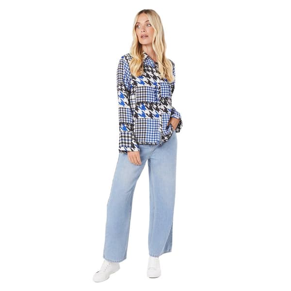 Principles Dam/Lady Dogtooth Petite skjorta med krage
