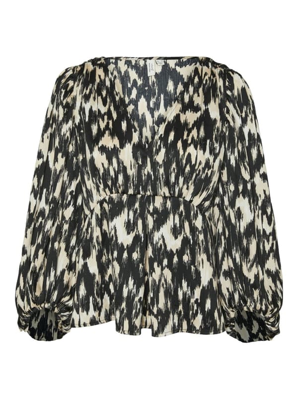 Vero Moda - vmMina V-neck Peplum Top Mina Print