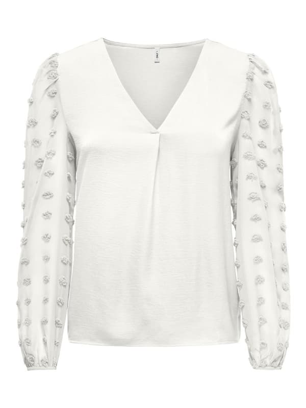 Only - onlEmery LS Mix Top Offwhite XS