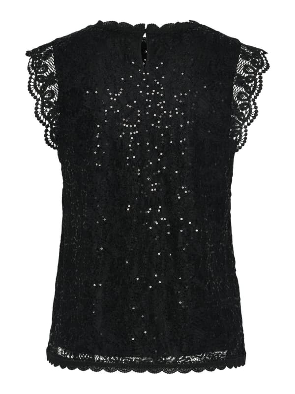 Pieces - pcOlline SL Lace Sequins Top
