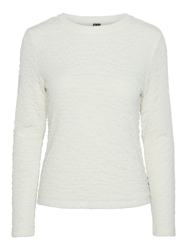 Pieces - pcOlline LS O-neck Top Offwhite L