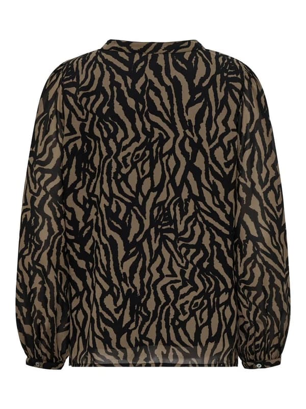 Only - onlStar LS V-neck Top Graphic Structure Print
