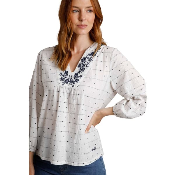 Weird Fish Dam/Lady Olivia Dobby Blouse White 14 UK