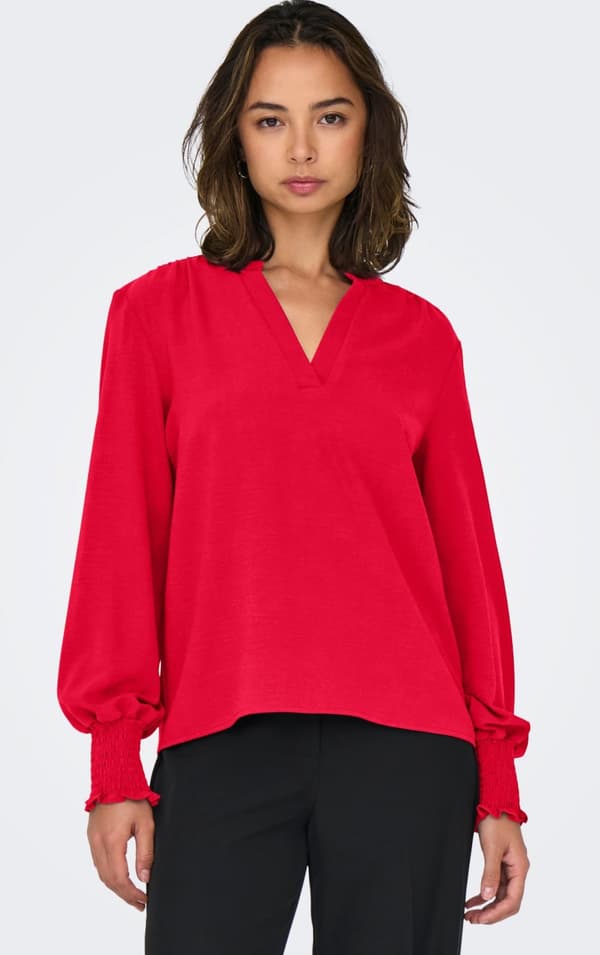 Only - onlMette V-neck LS Smock Top
