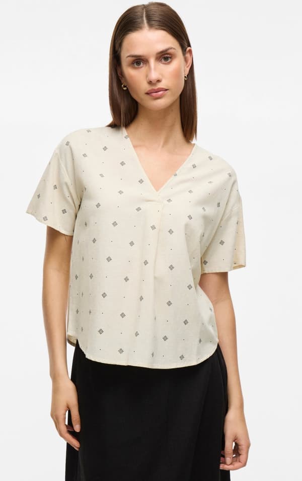 Vila - Viprisilla Print V-neck SS Top