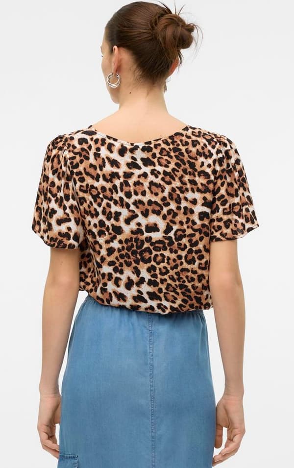 Vero Moda - vmEasy Joy V-neck SS Blouse Leo Print
