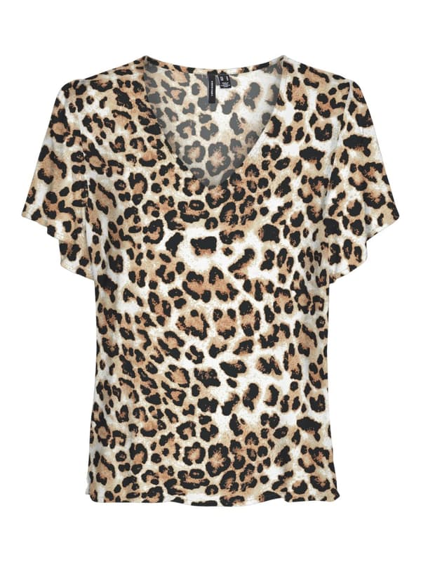 Vero Moda - vmEasy Joy V-neck SS Blouse Leo Print