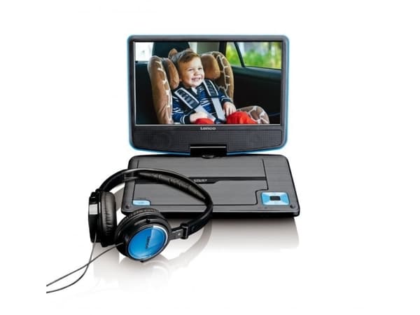 Lenco DVP-910BU, Bærbar DVD-spiller, Konvertibel, Sort, Blå, CD, DVD, 22,9 cm (9"), TFT