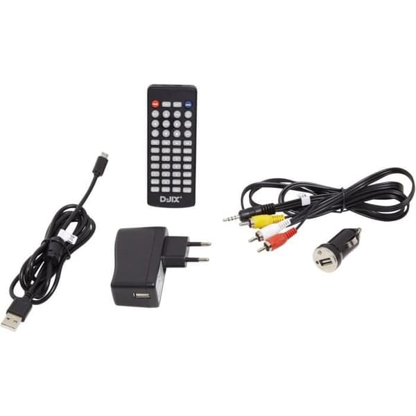 DJIX PVS906-20 9 roterande bärbar DVD-spelare med USB-port och SD-kortläsare - svart