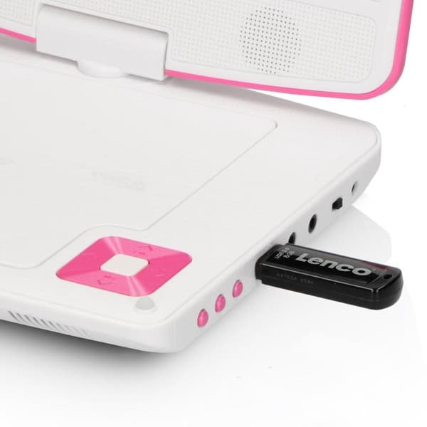 Lenco DVP-910PK - Bærbar DVD-afspiller med batteri - 9 tommer - Pink
