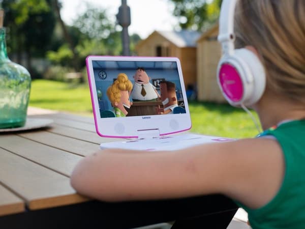 Lenco DVP-910PK - Bærbar DVD-afspiller med batteri - 9 tommer - Pink