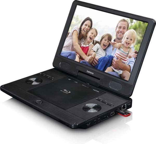 Lenco BRP-1150BK - Bærbar 11,5" Blu-ray - DVD-afspiller med USB og SD, sort