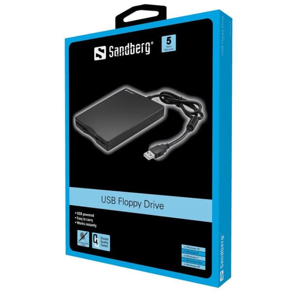 Sandberg USB Floppy Mini Reader - drev - floppy disk (1,44MB) - USB - ekstern (133-50)